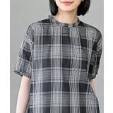 コットンボイルチェックフリル衿ブラウス | rps | 詳細画像22 