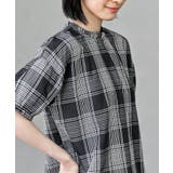 コットンボイルチェックフリル衿ブラウス | rps | 詳細画像23 