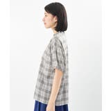 コットンボイルチェックフリル衿ブラウス | rps | 詳細画像26 