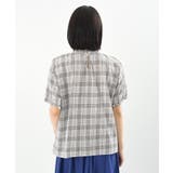 コットンボイルチェックフリル衿ブラウス | rps | 詳細画像27 