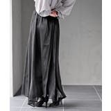 シャイニーサテンフレアーロングスカート | rps | 詳細画像16 