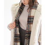 アイボリー | チェック起毛大判ストール | rps