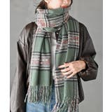 グリーン | チェック起毛大判ストール | rps