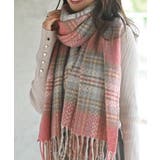 ピンク | チェック起毛大判ストール | rps