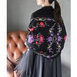 ブラック | カラフル刺繍大判アソートストール | rps