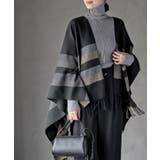 ブラック | チェック大判ストールポンチョ | rps