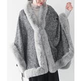 グレー | フェイクファーポンチョコート | rps