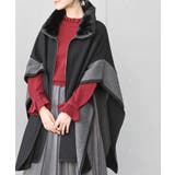 フェイクファーネック配色ポンチョコート | rps | 詳細画像1 