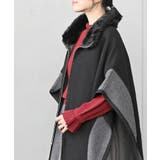 フェイクファーネック配色ポンチョコート | rps | 詳細画像15 