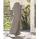 杢ブラウン | リブニットイージーセミワイドパンツ | rps