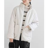 アイボリー | ボア×キルト切替ジップスタンドブルゾン | rps