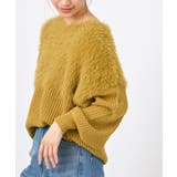 マスタード | 編地切替シャギーニットプルオーバー | rps