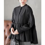 ブラック | ネル起毛ＢＡＣＫティアードブラウス | rps