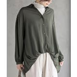 カーキ | ＢＡＣＫプリーツ裾タックブラウス | rps