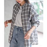 リブ使いバンドカラーチェックシャツ | rps | 詳細画像1