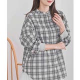 ブラック | リブ使いバンドカラーチェックシャツ | rps