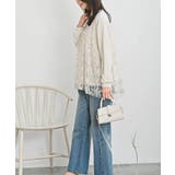 鹿の子ニットソー×刺繍オーガンジー切替プルオーバー | rps | 詳細画像5 