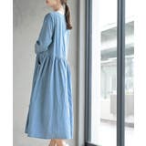 ウエスト切替７分袖デニムギャザーワンピース | rps | 詳細画像13 