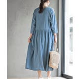 ウエスト切替７分袖デニムギャザーワンピース | rps | 詳細画像14 