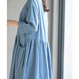 ウエスト切替７分袖デニムギャザーワンピース | rps | 詳細画像17 