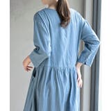 ウエスト切替７分袖デニムギャザーワンピース | rps | 詳細画像18 