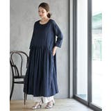 ウエスト切替７分袖デニムギャザーワンピース | rps | 詳細画像2 