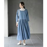 ウエスト切替７分袖デニムギャザーワンピース | rps | 詳細画像21 