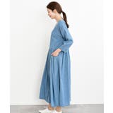 ウエスト切替７分袖デニムギャザーワンピース | rps | 詳細画像22 