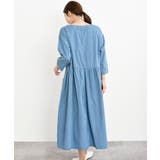 ウエスト切替７分袖デニムギャザーワンピース | rps | 詳細画像23 