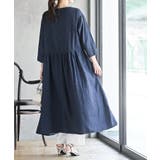 ウエスト切替７分袖デニムギャザーワンピース | rps | 詳細画像4 