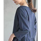 ウエスト切替７分袖デニムギャザーワンピース | rps | 詳細画像8 