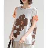 オレンジ | 花柄プリントT | rps