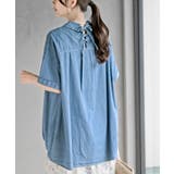 ＢＡＣＫレースアップ 裾タックブラウス | rps | 詳細画像8 