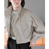 グレージュ | スタンドショートナイロンジャケット | rps