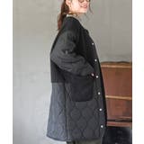 ボア×ウェーブキルト切替ノーカラーコート | rps | 詳細画像17