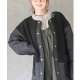 ボア×ウェーブキルト切替ノーカラーコート | rps | 詳細画像18