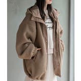 モカ | ボアビッグシルエットフードブルゾン | rps
