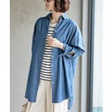 リボン袖デニムシャツチュニック | rps | 詳細画像1