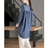 リボン袖デニムシャツチュニック | rps | 詳細画像11