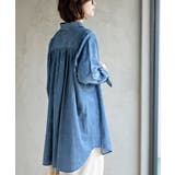リボン袖デニムシャツチュニック | rps | 詳細画像7
