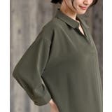 ７分袖スキッパーシャツワンピース | rps | 詳細画像7 