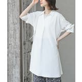 オフホワイト | ７分袖スキッパーシャツワンピース | rps