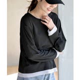 ブラック | フェイクレイヤードシアーカットソー | rps