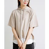 オフベージュ | フェイクレイヤードカットパーカー | rps