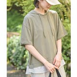 カーキ | フェイクレイヤードカットパーカー | rps