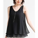 ブラック | シフォンレイヤーブラウス | rps
