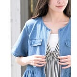 ハーフスリーブデニムペプラムジャケット | rps | 詳細画像6 