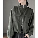 カーキ | ふくれジャガードアウトポケットブルゾン | rps