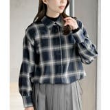 ネイビー | 裾ドロストチェックシャツ | rps