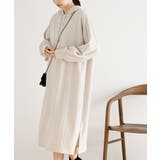 アイボリー | ケーブル柄パーカーワンピース | rps